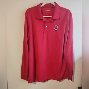 Ohio State American Classic Sportswear Men's Long Sleeve Red Polo Shirt‎ Large